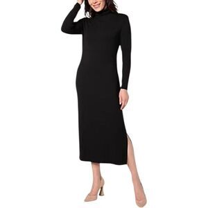Women with Control Black Finespun Jersey Tummy Control Midi Dress LP